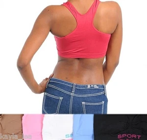 Seamless Stretch Sports Bra Removable Pads OS~OSFM 6 Colors - Picture 1 of 1