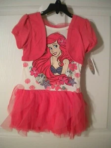 Girls Disney Ariel Pink Tulle Dress - Size 4 - Picture 1 of 2