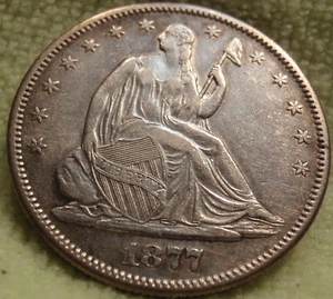 1877 S Seated Liberty Half Dollar XF to AU Details - Photo 1/4