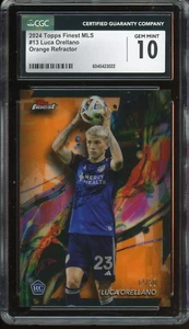 2024 Topps Finest MLS Orange Refractor #13 Luca Orellano RC ROOKIE #14/50 CGC 10 - Picture 1 of 2