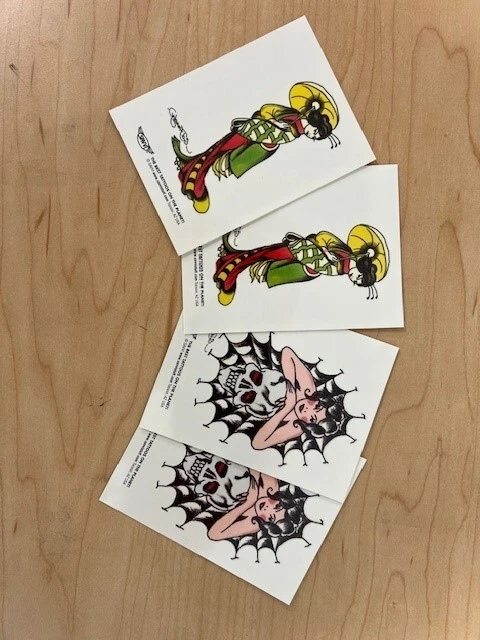 TATUAJES TEMPORALES ED HARDY - 4 EN TOTAL - 2 de DISEÑO DE CALAVERA Y DAMA - 2 de Geisha Foto 1 de 1