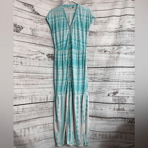 PALM ANGELS Abito Cabana Life donna taglia L maxi abbottonato paisley scollo a V a strati copricostume