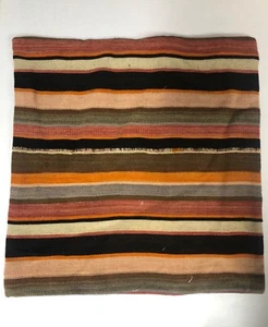 Vecchio tappeto Kilim federa 19,5x19,5 Oldkilim copricuscino lana tessuto a mano - Foto 1 di 5