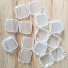 5Pcs Mini Clear Plastic Small Box Hook Jewelry Earplugs Container Storage