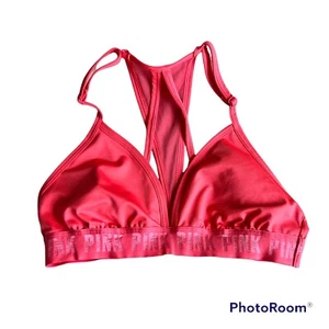 Pink Sport Victoria Secret Ultimate Lightly Lined Gym Swimming Top Pink Size L - Picture 1 of 4