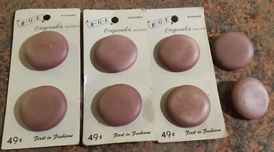8 Large BGE Originals pink shimmery pearlized buttons Made in Holland 1"diameter - Image 1 of 4