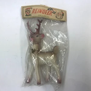Campana dorada con cabeza móvil de reno MCM vintage de 6 1/4"" pulgadas molde de soplado de Hong Kong nuevo de lote antiguo - Imagen 1 de 12