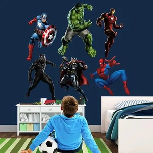 Superhero Hulk Spiderman Iron Man Captain America Avengers Wall Decal Sticker - Picture 1 of 7