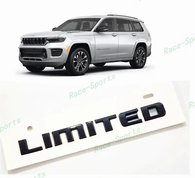 Placa de identificação traseira limitada emblema preto brilhante 1 peça 2021+ Jeep Grand Cherokee WL/WK - Imagem 1 de 4