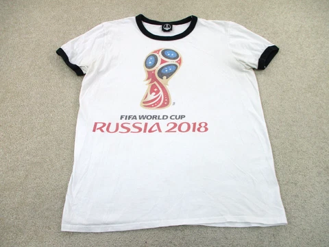 Fifa Shirt Adult Medium White Red Russia World Cup MLS Soccer Futbol Mens * Cover