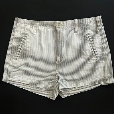 Pantalones Cortos Carga American Eagle Outfitters Mujer Beige y Azul Rayas Talla 10 Foto 1 de 4