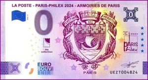 LA POSTE - PARIS-PHILEX 2024 / BILLET 0 € / NULL EURO-SCHEIN / UEZT 2024-6 - Picture 1 of 1