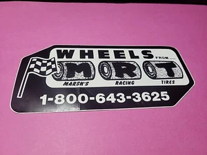 Vintage Wheels From Marsh's Racing Tires MRT Decal Sticker NOS Car Auto Mancave - Picture 1 of 9