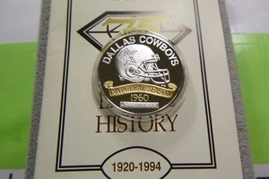 DALLAS COWBOYS NFL FOOTBALL 1960 INAUGURAL SEASON SILVER GOLD COIN COA 5CB1 - Picture 1 of 6