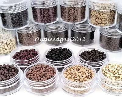 500/1000 Silicone Lined Nano Micro Rings Beads for Nano Tip Hair Extension USA - Image 1 of 4
