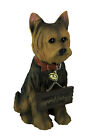 Scratch & Dent Yorkie Dog with Double Sided Sign Indoor Outdoor Statue