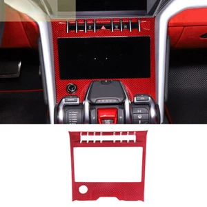 Red Carbon Center Control Air Condition Panel Cover For L@mborghini URUS 2018-21 - Picture 1 of 10