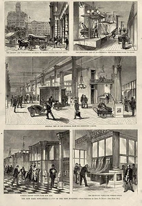 ESCENAS EN 1875 OFICINA DE CORREOS DE LA CIUDAD DE NUEVA YORK Ascensores de correo Carro de correo extranjero Caballo - Imagen 1 de 1