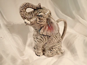 Vintage Ceramic Elephant Creamer Pitcher Jungle 7.5" CBK Ltd 1992 Great shape! - Picture 1 of 5