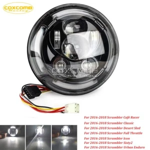 For 2016-2018 Ducati Scrambler Cafe Racer Classic LED Headlight 7" Round Lights - Picture 1 of 11