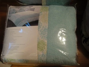 Dkny Aqua Blue Confetti King  Comforter Set 4pc New - Picture 1 of 10