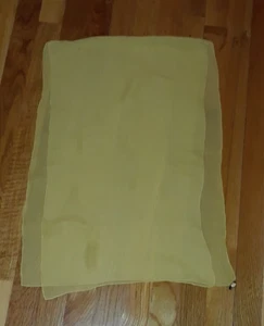Vintage Vera Hand Rolled Solid Yellow Sheer 100% Silk Scarf 48" - Picture 1 of 3