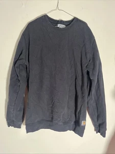 Vintage Cyber Y2K Carhartt schweres Sweatshirt mit Rundhalsausschnitt für Herren (XL) schwarz - Bild 1 von 9