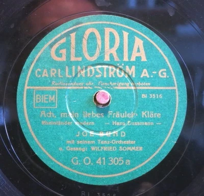 Joe Bund / Wilfried Sommer 78 RPM / Ach, Mein Liebes Fräulein Kläre (48-0525-MK) - Bild 1 von 2
