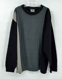 RIFLESSI Pullover mit Rundhalsausschnitt Colorblock Langarm schwerer Strick Big Tall 2XL - Bild 1 von 6