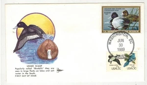 HIGH VALUE $12.50 DUCK STAMP FDC 1989 RW56 LESSER SCAUP GILLCRAFT COLOR CACHET - Picture 1 of 1
