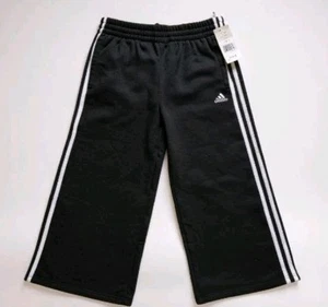 NWT! ADIDAS Girl's Black Fleece 3 Stripes Wide Leg Sweatpants! L (14) - Picture 1 of 3