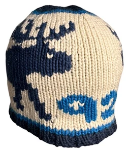 Vtg Y2K Abercrombie & Fitch Wool Blend Rare Moose Beanie Hat Ski Cap Apres Ski - Picture 1 of 13