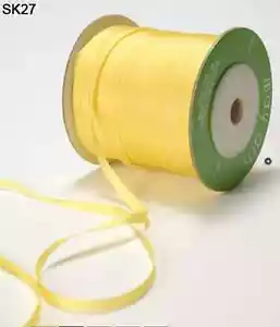 1/8 Inch Silk Ribbon - May Arts - SK27 - Yellow - 10 yards - Picture 1 of 1