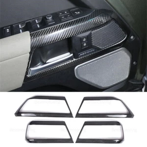 4×Real Carbon Fiber Interior Door Handle Cover For Land Rover Defender 110 2020+ - Picture 1 of 12