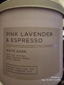 NEU Bath & Body Works (PINK LAVENDEL & ESPRESSO) 3-Docht-Kerze 14,5 Unzen 💝 - Bild 1 von 3