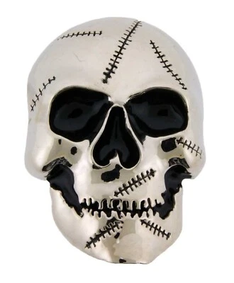 skull skeleton antiqued vintage metal mens belt buckle halloween women costume  - Image 1 of 4
