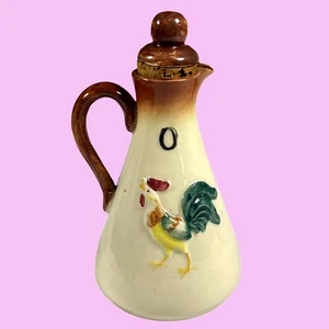 Vintage Art Pottery Rooster Corked Oil Jug Thames Japan 5.5" See Photos - Picture 1 of 6