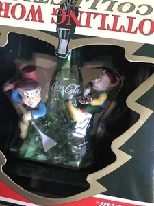 Coca Cola Bottling Works Collection Ice Sculpting Christmas Ornament elves G99 - Picture 1 of 4
