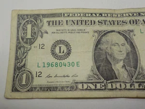 1968 Apr 30 OR 3 Mar 1968 Dual Birthday Note L 19680430 E 1$ Dollar Bill - Picture 1 of 4