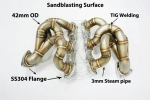 3mm SS304 Performance Headers For Porsche 991.1& 991.2 Turbo&Turbo S 3.8L 12-19 - Bild 1 von 8