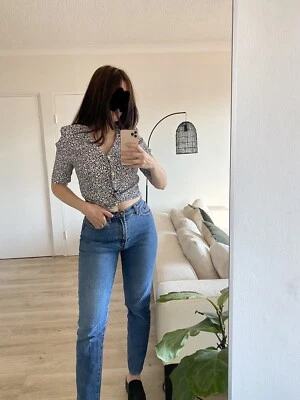 Blusa Top Vintage Años 90 Deportiva Ocho Talla S 10 Azul Marino Blanco Abotonada Cuello en V Foto 1 de 4