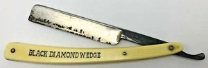 Navaja recta Solingen vintage de diamante negro con cuña - Imagen 1 de 9