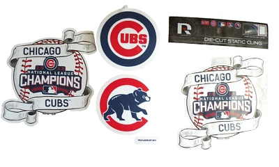 RICO INC 2016, WINCRAFT 2011 Chicago CUBS Die-Cut Static Cling Set of Three - 3 - Image 1 of 4