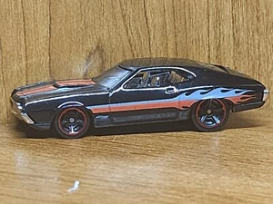 Hot Wheels '72 Ford Gran Torino Sport schwarz Spielzeugauto rot grau Flammen Muscle Mania - Bild 1 von 4