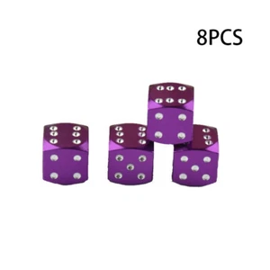 8x Purple Abs Dice Valve Stem cap 1.2cm×1.2cm for Cartruck Bike Motorcycle Atv - Picture 1 of 6
