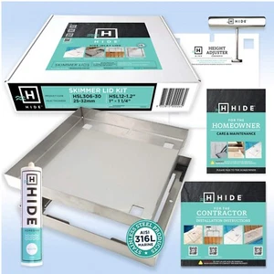 HIDE Pool Skimmer Cover Kit - 12" Luxury Hidden Skimmer Lid (1.2" Inlay Depth) - Picture 1 of 8