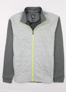 Footjoy Mens Full Zip Hybrid Golf Jacket Gray L Performance Embroidered Windresi - Picture 1 of 17