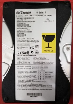 Seagate ST340014A 20GB IDE HDD PCB HEADS ACTUATOR MOTOR Donor for Data Recovery - Image 1 of 4