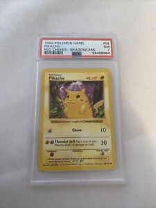 1999 Pokemon Game #58 Pikachu Red Cheeks - Shadowless PSA 7 NM BEAUTIFUL CARD