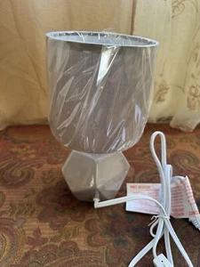 Simple Designs Round Prism Mini Table Lamp with Matching Fabric Shade NEW - Picture 1 of 6